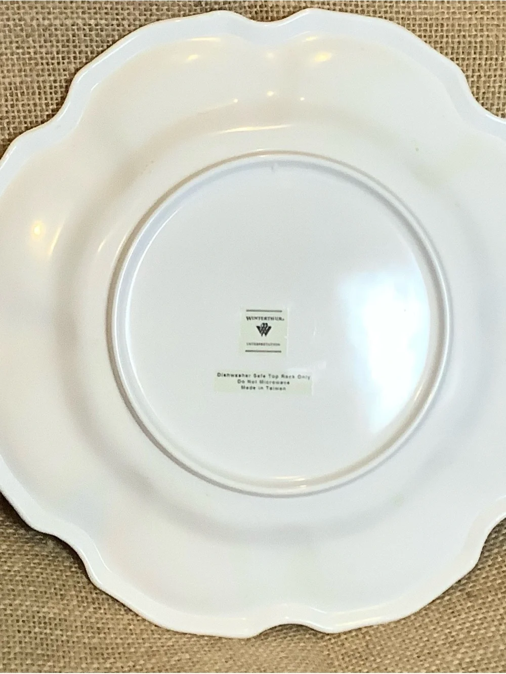 Winterthur Interpretation Melamine Plates Ivy Pattern Set of 4 Spiral Scalloped